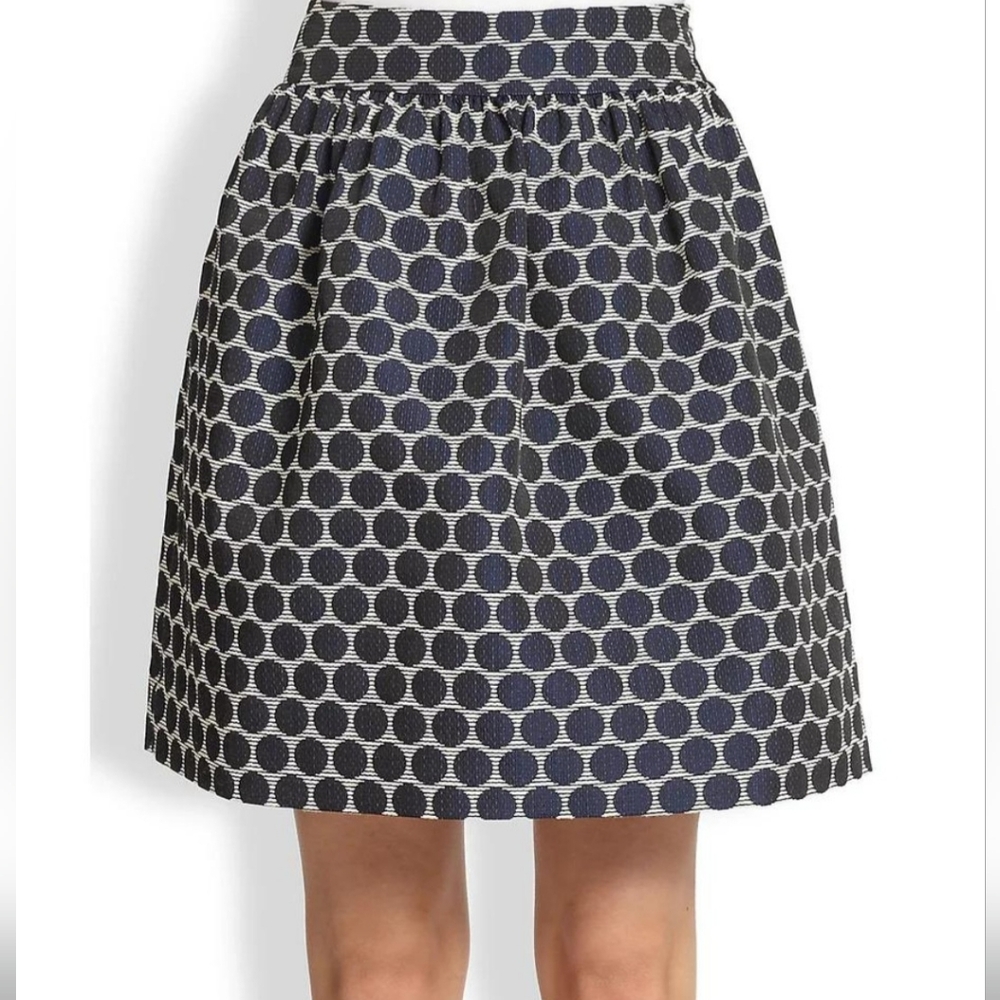 Kate Spade Navy and Cream Polka Dot Cupcake Skirt Sz 2